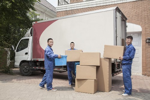 Removal van and moving boxes for Acton home removals