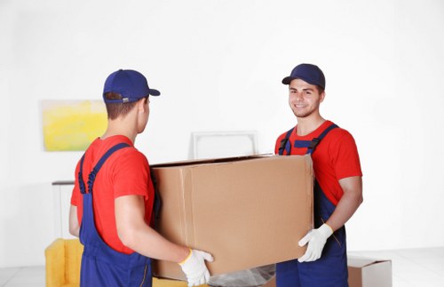 Truck loading space prepared for furniture and boxes during an Acton move