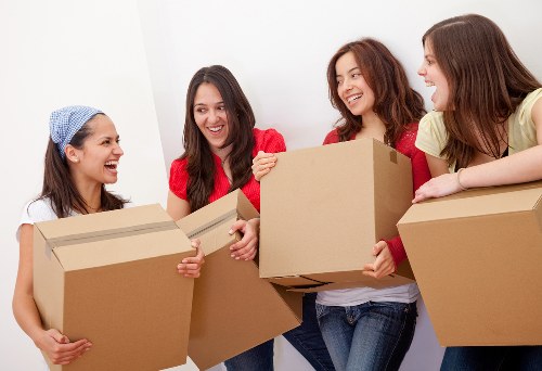Mover handling household belongings during a removal