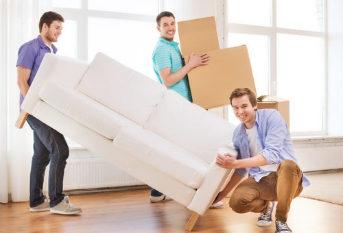 Removal van loading for a residential move in West London