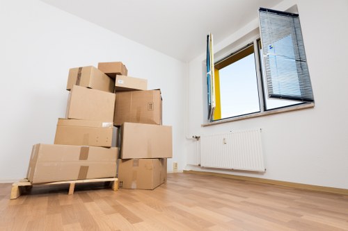 Local removals vehicle loaded with furniture in West London